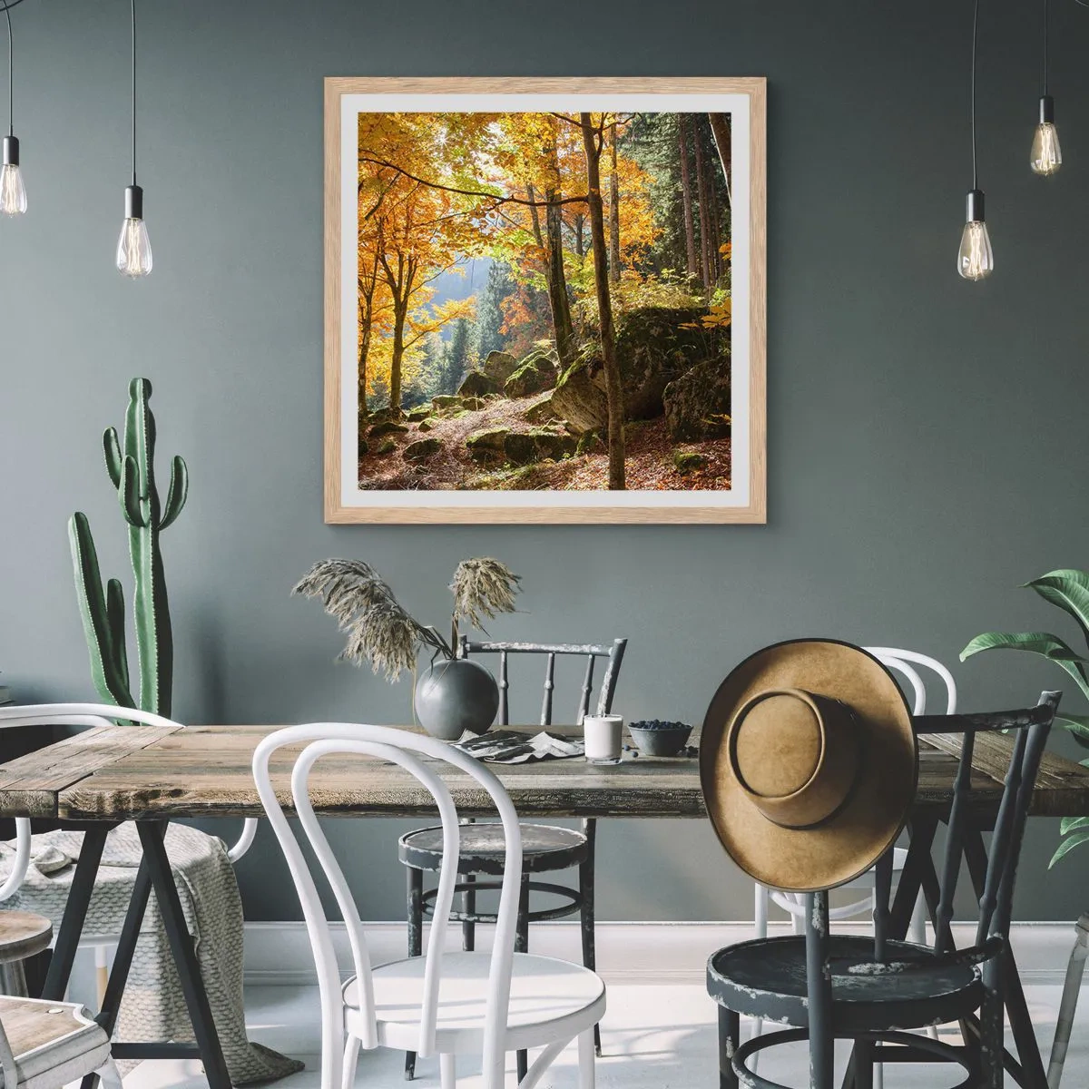 Póster en marco roble claro - Tiempo de descanso - 60x60 cm