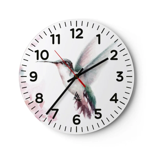 Reloj de pared - Reloj de vidrio - Plasmando el aleteo - 30x30 cm