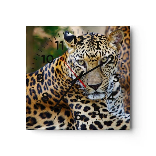 Reloj de pared - Reloj de vidrio - Salvaje y tranquilo - 30x30 cm