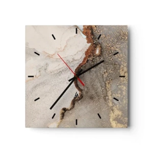 Reloj de pared - Reloj de vidrio - En la frontera de los colores - 40x40 cm