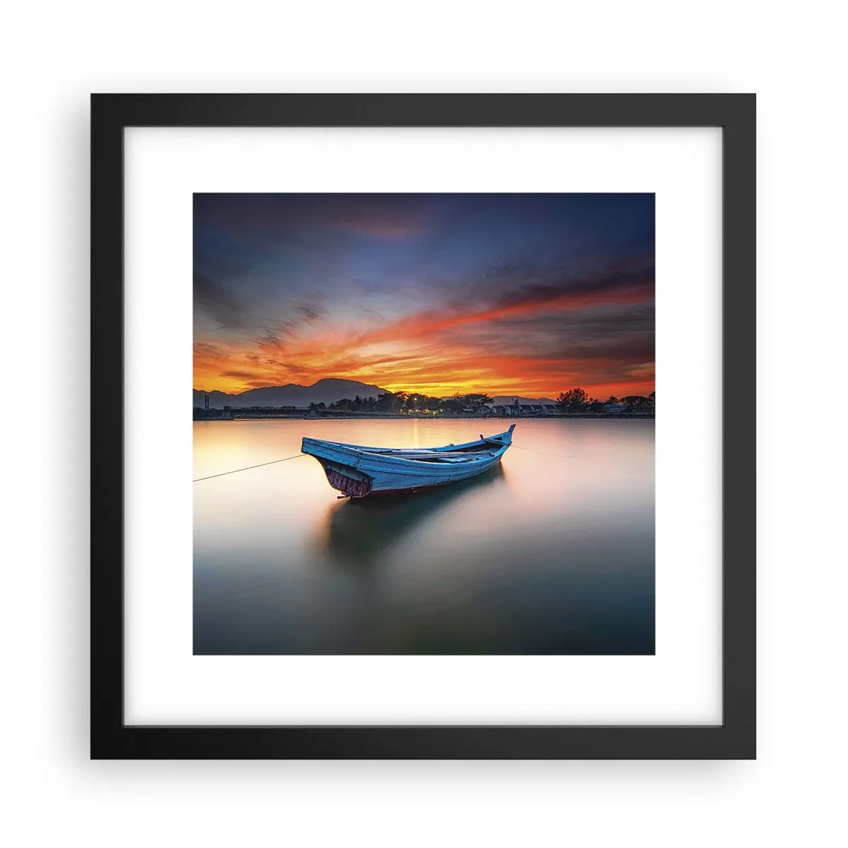 Póster en marco negro - Se avecina una buena noche - 30x30 cm