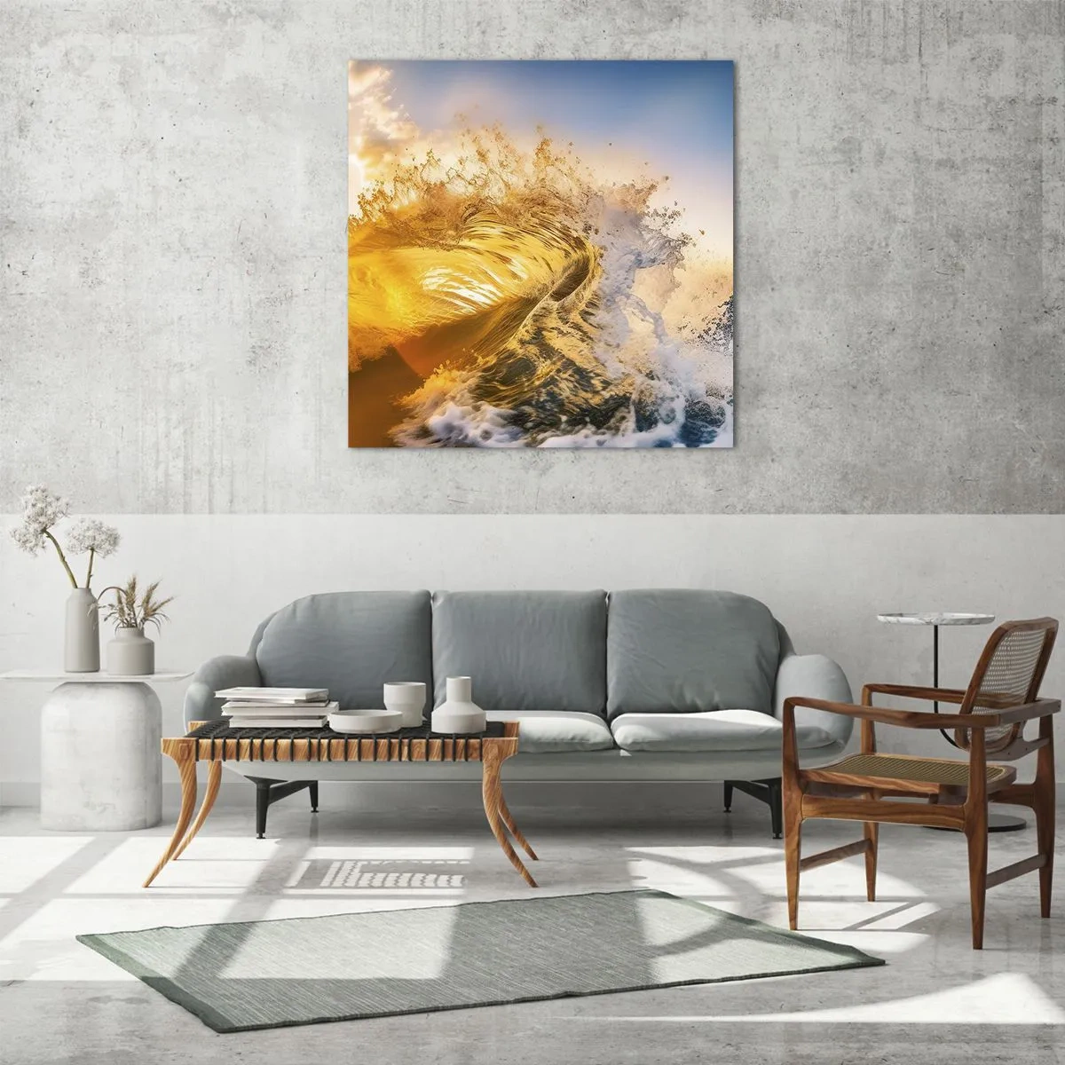 Cuadro sobre vidrio - Impresiones sobre Vidrio - Jugando en la arena - 40x40 cm