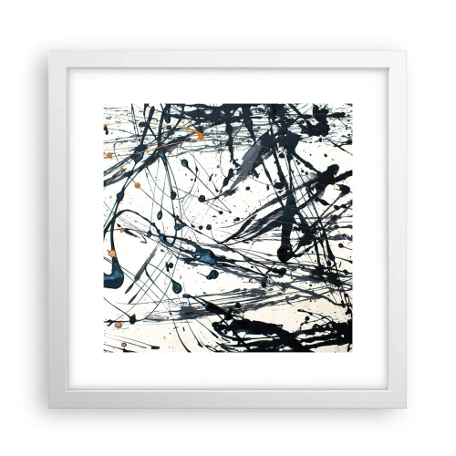 Póster en marco blanco - Abstracción expresionista - 30x30 cm