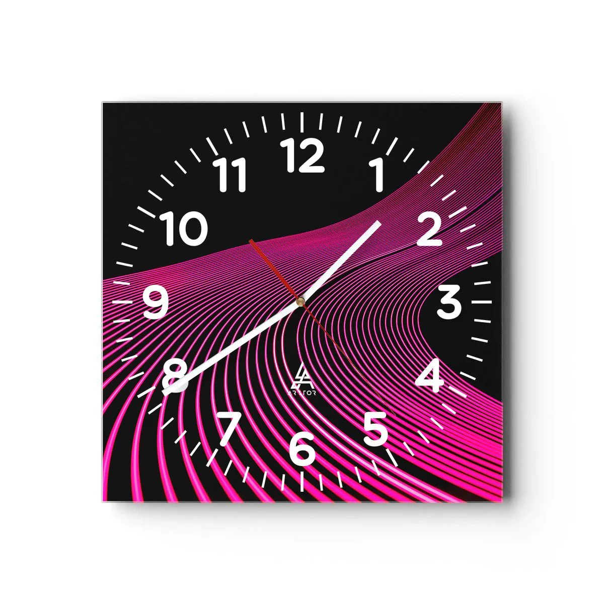 Reloj de pared - Reloj de vidrio - Avenida de luz - 40x40 cm