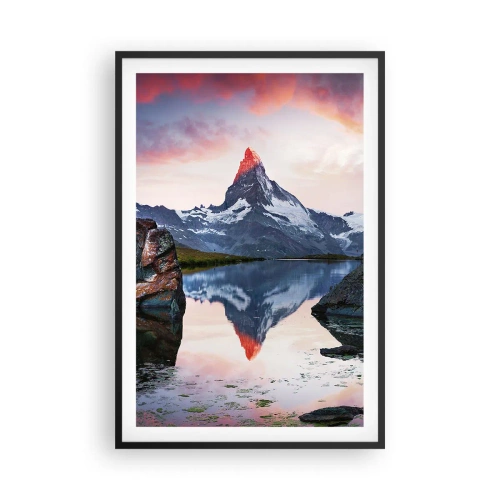 Póster en marco negro - El corazón de las montañas arde - 61x91 cm