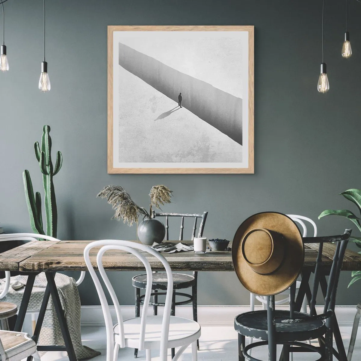 Póster en marco roble claro - Sin un destino claro - 50x50 cm