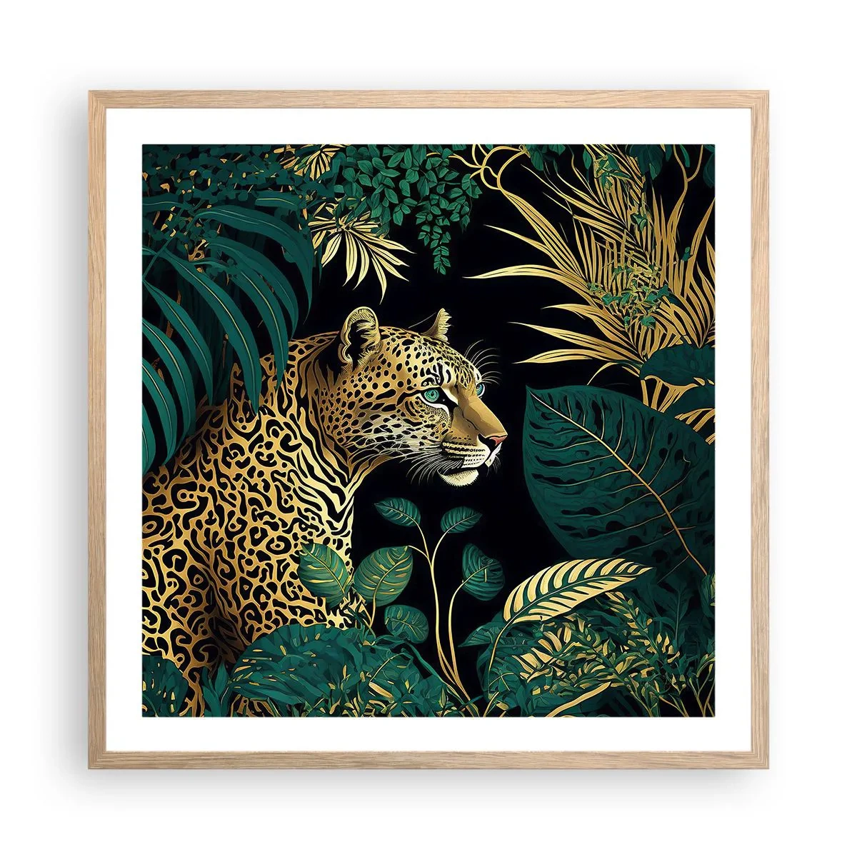 Póster en marco roble claro - El anfitrión en la jungla - 60x60 cm