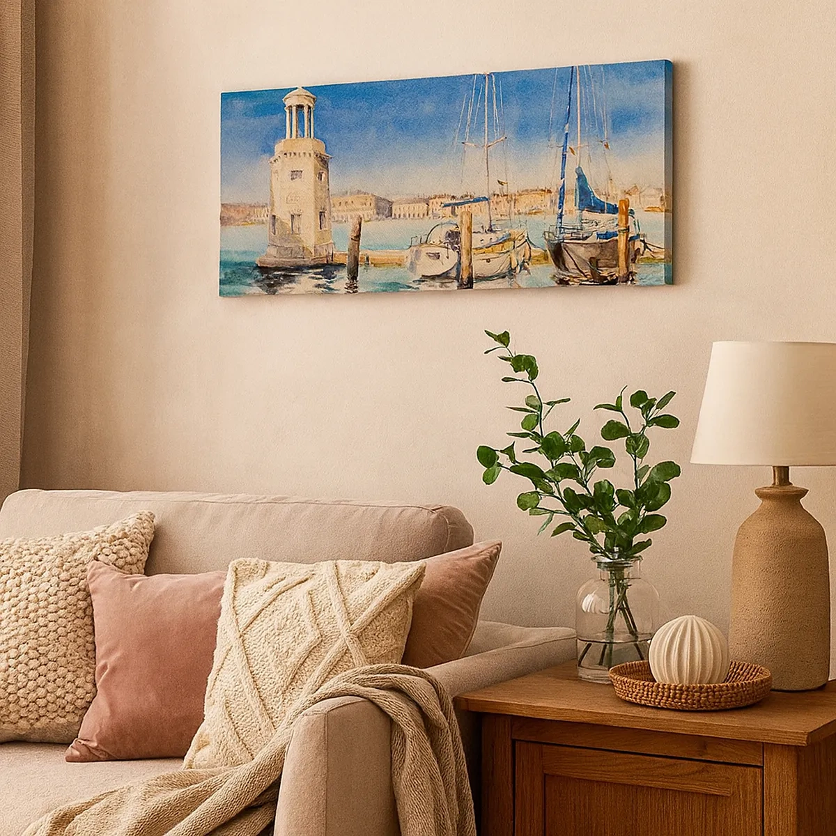 Cuadro sobre lienzo - Impresión de Imagen - Laguna soleada - 30x30 cm