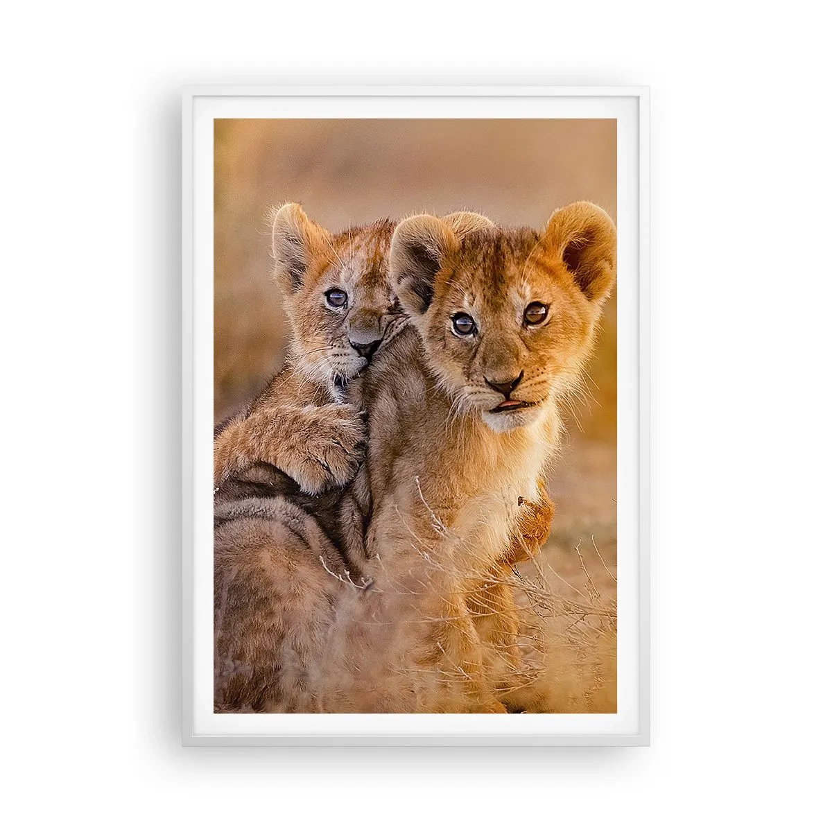 Póster en marco blanco - ¡No molestar! Nos estamos divirtiendo - 70x100 cm