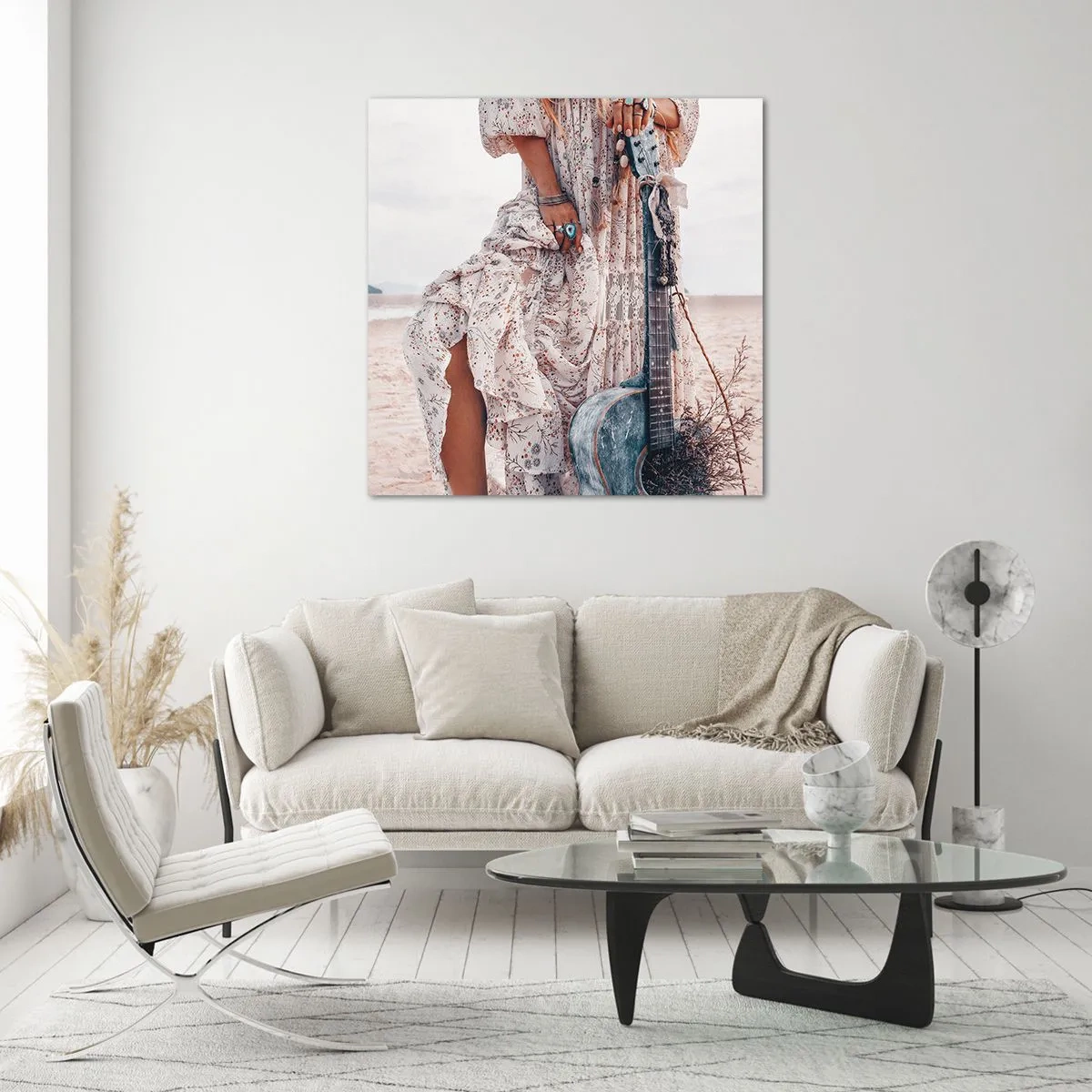 Cuadro sobre vidrio - Impresiones sobre Vidrio - Una flor en el camino - 70x70 cm