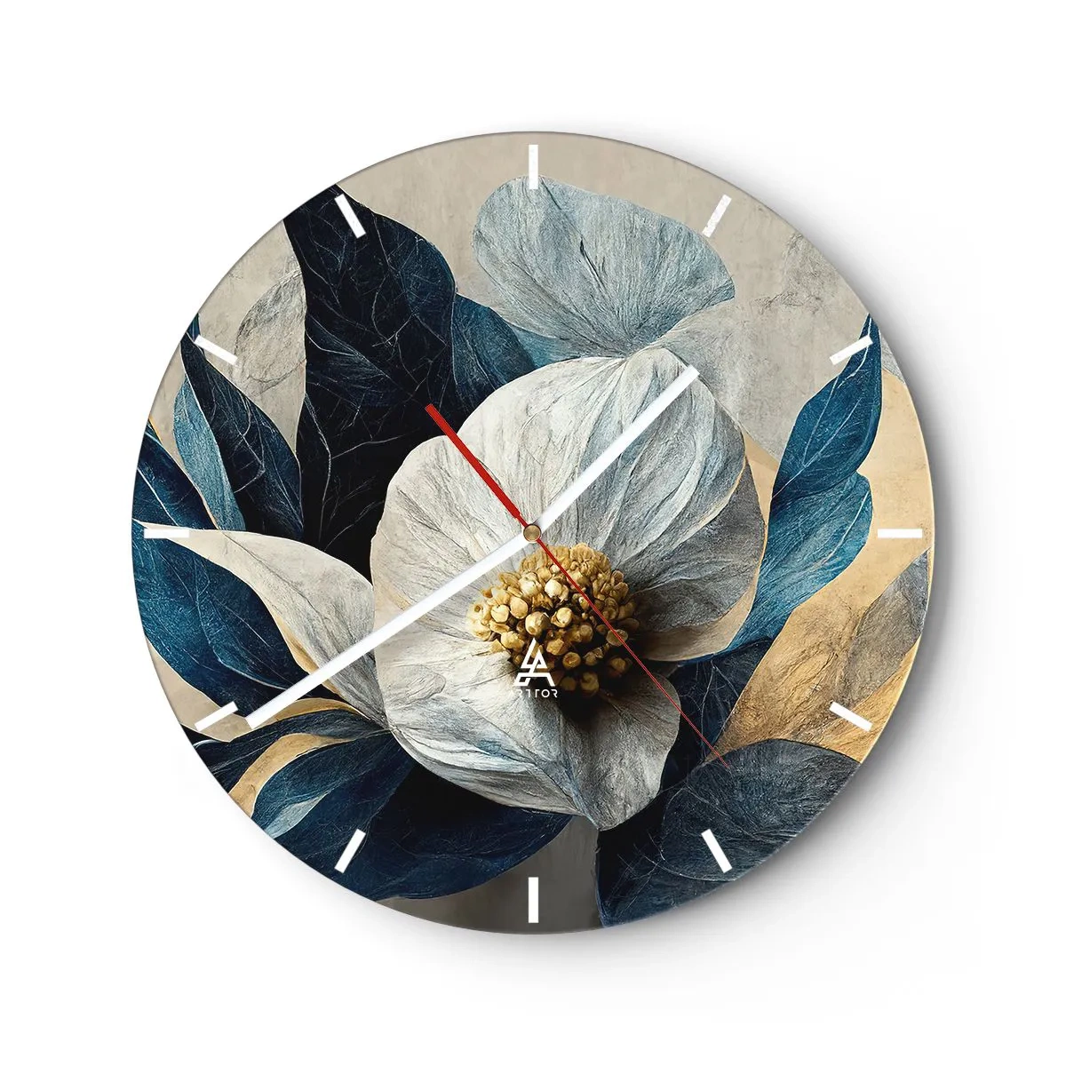 Reloj de pared - Reloj de vidrio - Con un corazón de oro - 40x40 cm