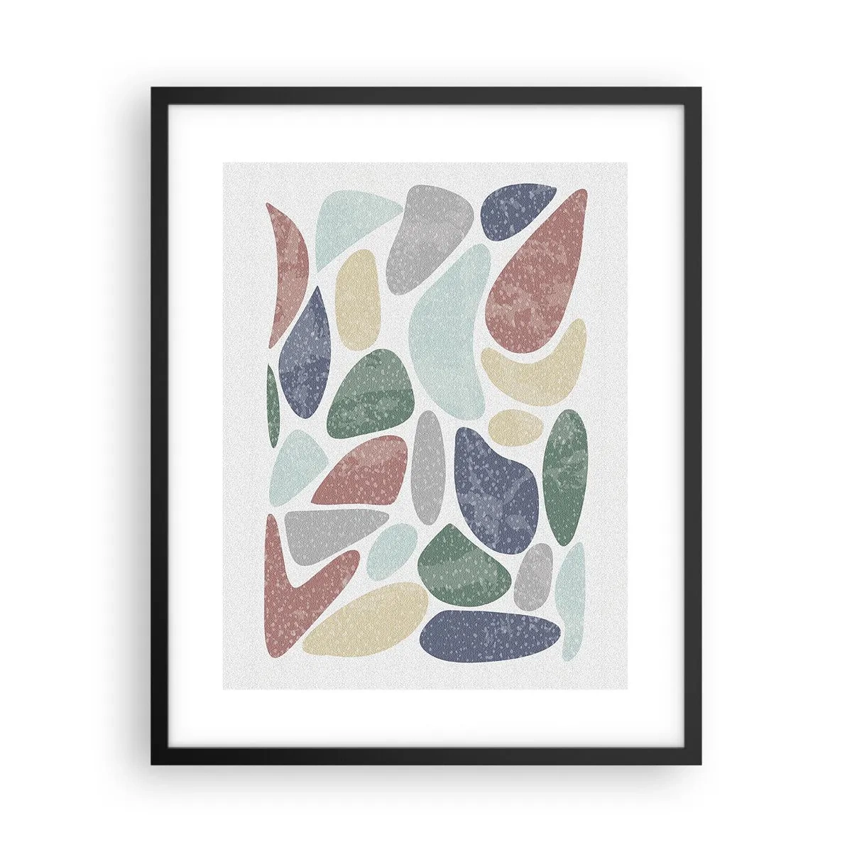 Póster en marco negro - Mosaico de colores empolvados - 40x50 cm