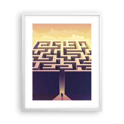 Póster en marco blanco - Momento de tomar decisiones - 40x50 cm