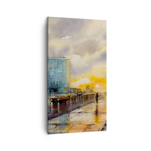 Cuadro sobre lienzo - Impresión de Imagen - Vida en la orilla - 45x80 cm