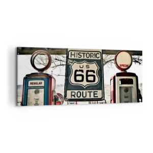 Cuadro sobre lienzo - Impresión de Imagen - Un viaje retro americano - 100x40 cm