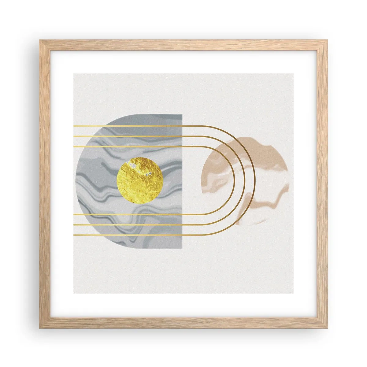 Póster en marco roble claro - Brillo y resplandor - 40x40 cm