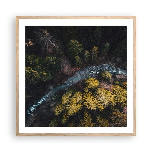 Póster en marco roble claro - Rápido, cada vez más rápido - 60x60 cm