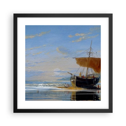 Póster en marco negro - Agua, tierra, aire - 40x40 cm