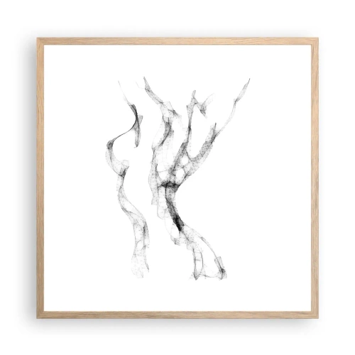 Póster en marco roble claro - Hermosa y fuerte - 60x60 cm