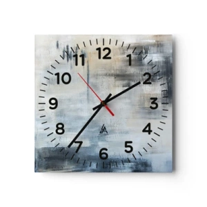 Reloj de pared - Reloj de vidrio - Detrás de un velo azul - 30x30 cm
