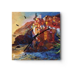 Reloj de pared - Reloj de vidrio - Ambiente italiano - 40x40 cm