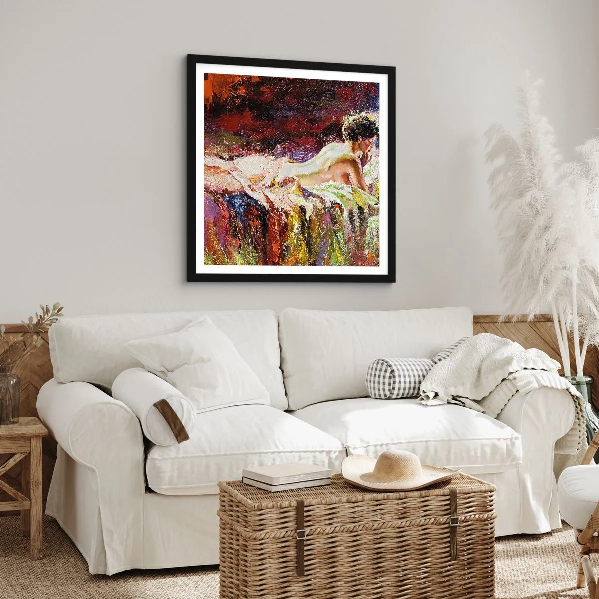 Póster en marco negro - Una Venus reflexiva - 30x30 cm