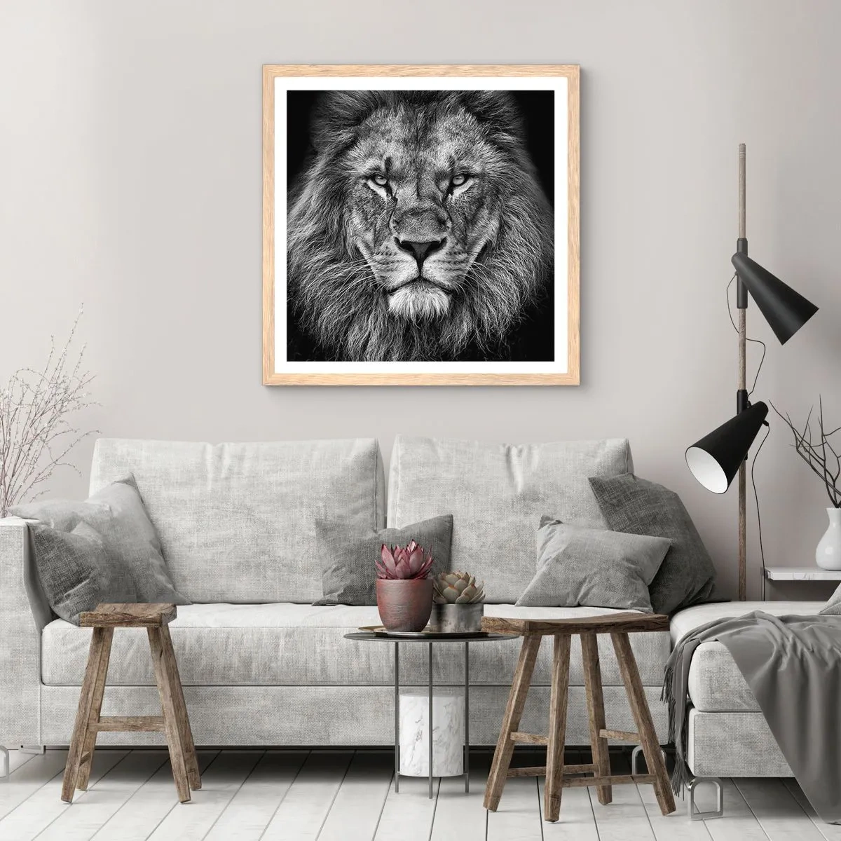 Póster en marco roble claro - Con el atuendo de la coronación - 40x40 cm