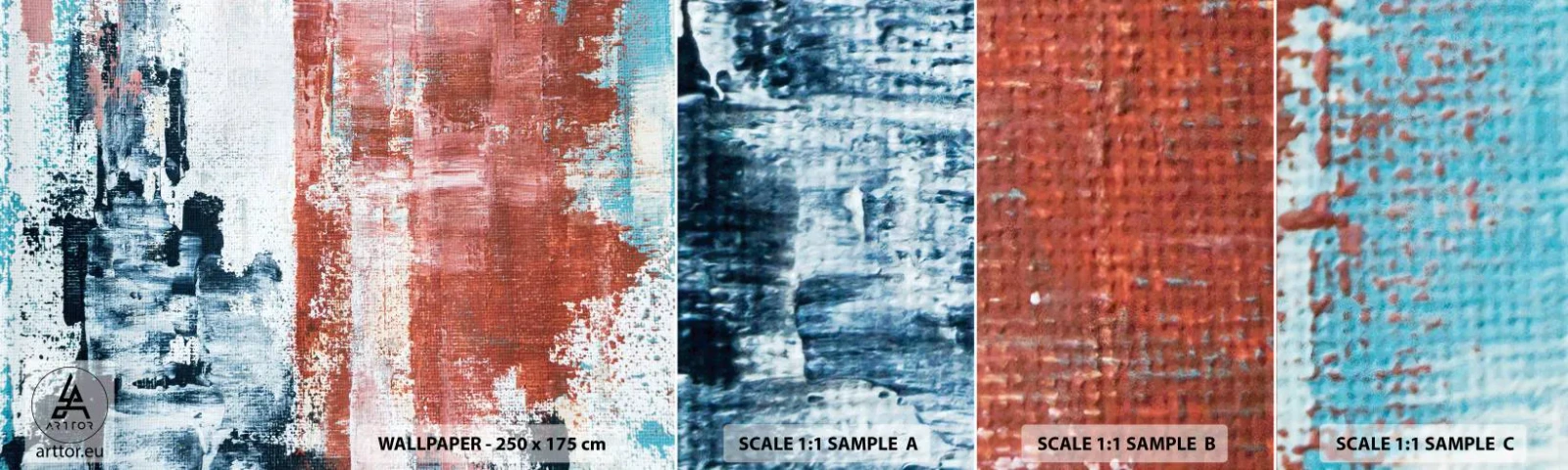 Muestra De Fotomural Standard Eco - Mitad abstracción, mitad abstracción - Abstracción, Pedazo, Cuadro - 100x30 cm