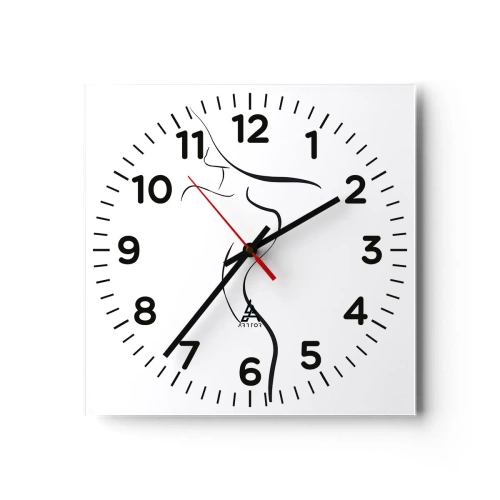 Reloj de pared - Reloj de vidrio - Escurridiza como una ola - 40x40 cm