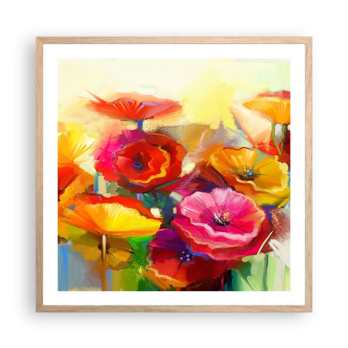 Póster en marco roble claro - No solo rojo - 60x60 cm