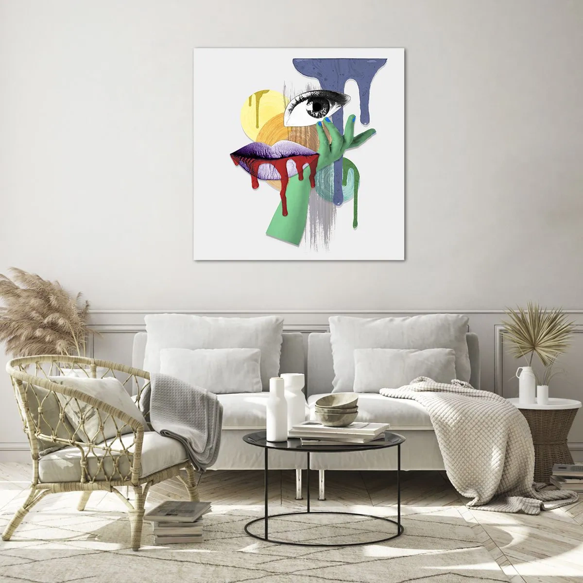 Cuadro sobre vidrio - Impresiones sobre Vidrio - Un retrato deconstruido - 50x50 cm