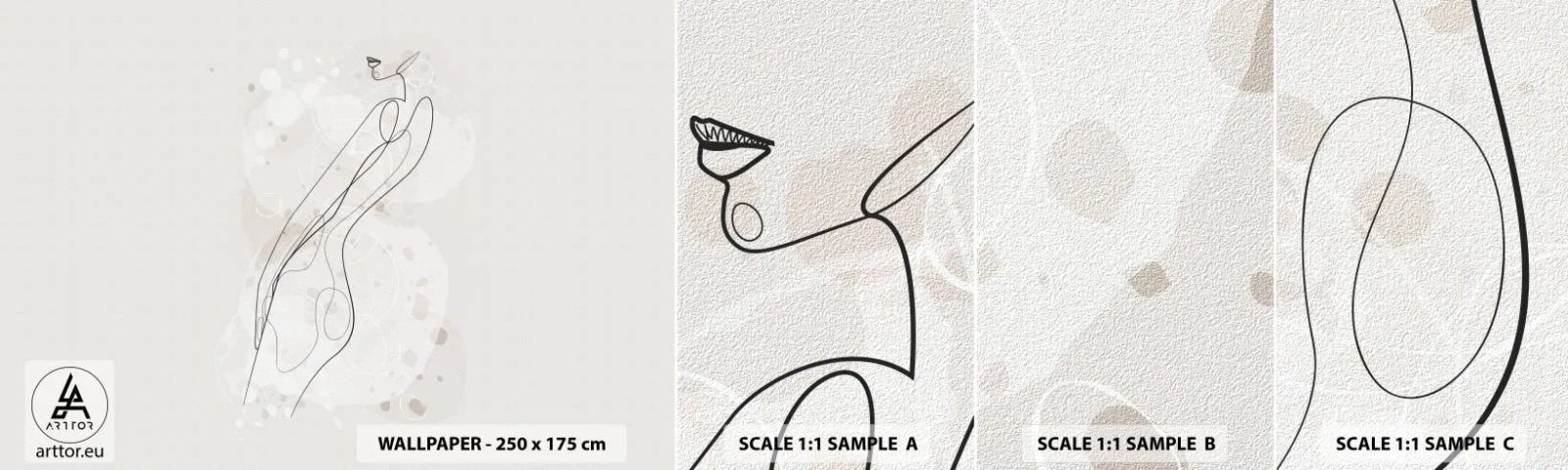 Muestra De Fotomural Standard Eco - Una mirada no dice nada y al mismo tiempo lo dice todo - Gráficos, Arte lineal, Mujer - 100x30 cm