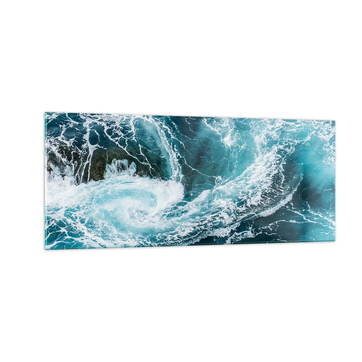 Cuadro sobre vidrio - Impresiones sobre Vidrio - Torbellino al núcleo de la Tierra - 100x40 cm