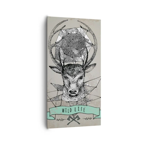 Cuadro sobre lienzo - Impresión de Imagen - Visión de San Huberto - 65x120 cm