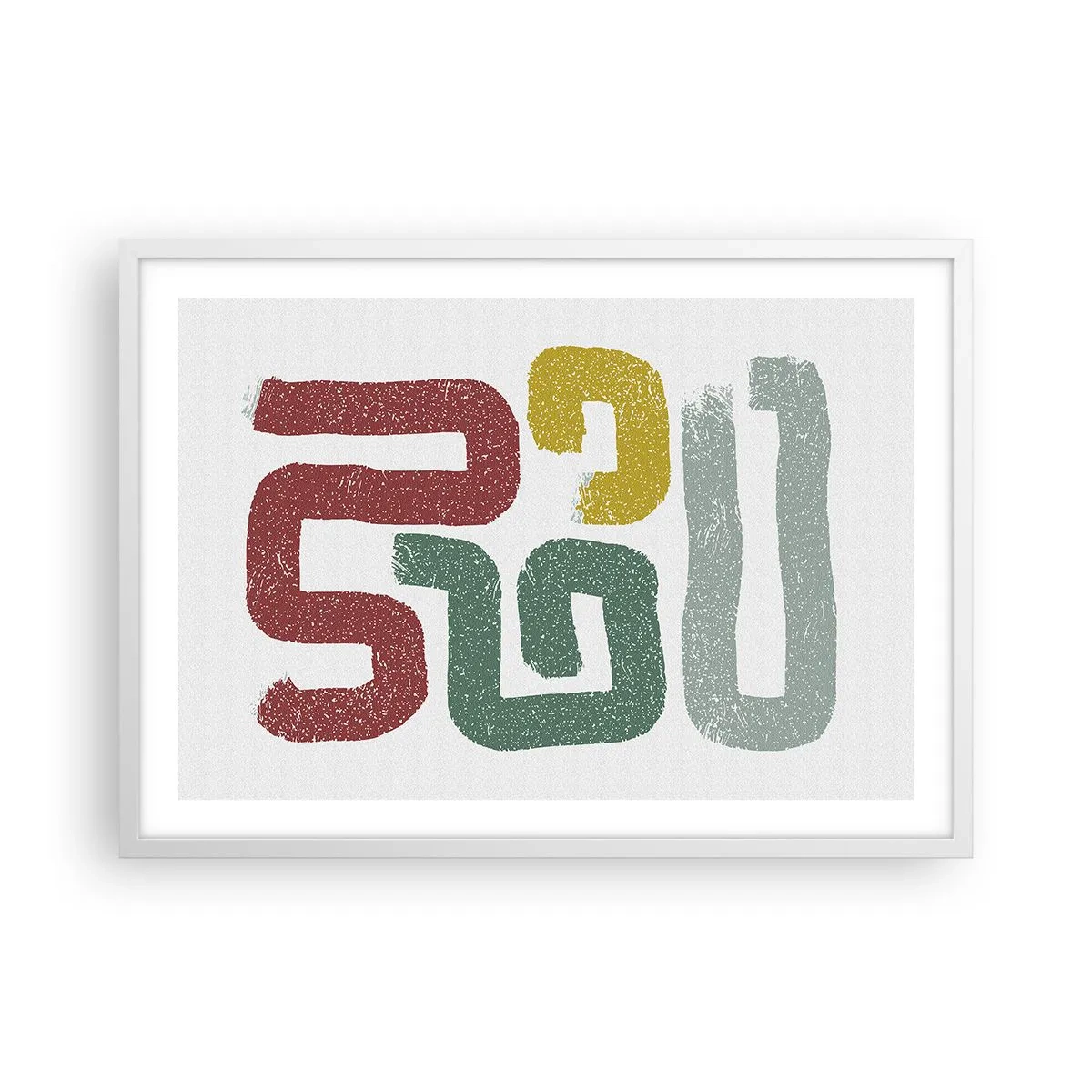 Póster en marco blanco - En un idioma desconocido - 70x50 cm
