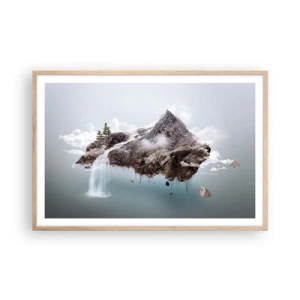 Póster en marco roble claro - Isla surrealista - 91x61 cm