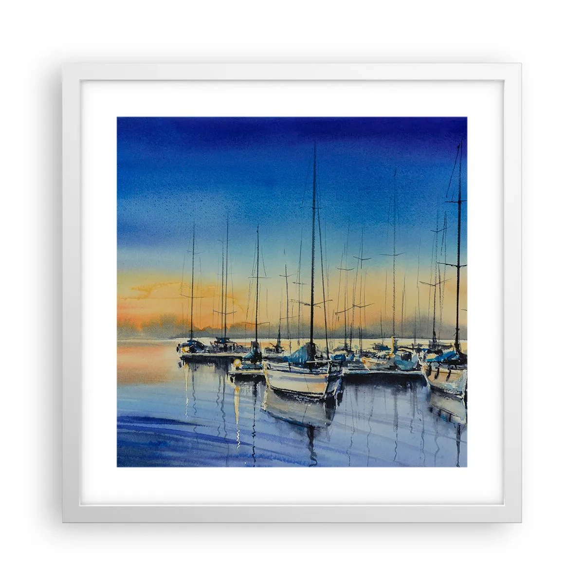 Póster en marco blanco - El final de un buen día - 40x40 cm