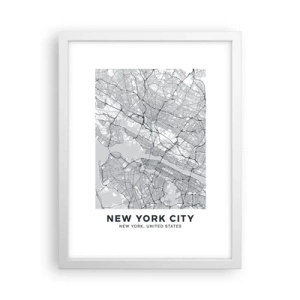 Póster en marco blanco - Anatomía de una metrópolis - 30x40 cm