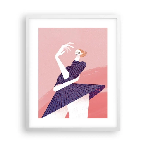 Póster en marco blanco - Cada movimiento es un paso de baile - 40x50 cm