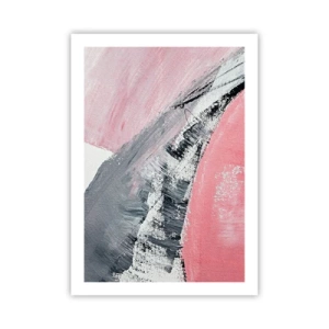 Póster - Una composición abstracta en tonos rosa y gris. - 50x70cm - Composición a juego - Decoración de pared moderna para salón y dormitorio ARTTOR
