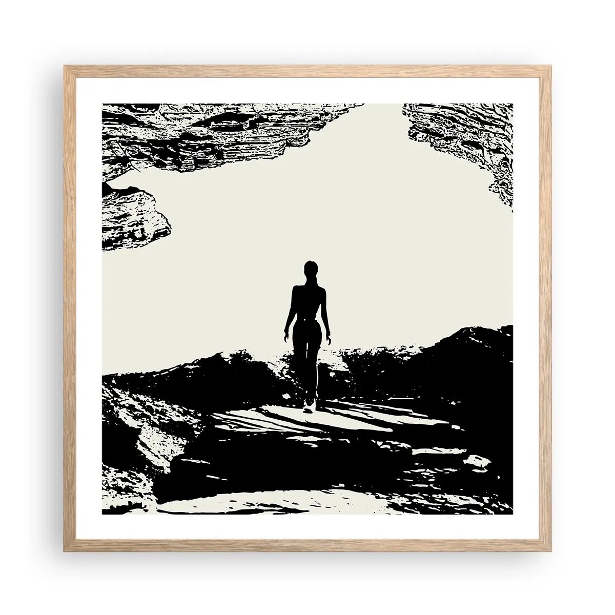 Póster en marco roble claro - Una nueva mirada - 60x60 cm