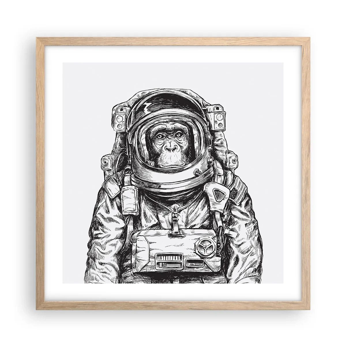 Póster en marco roble claro - Evolución alternativa - 50x50 cm