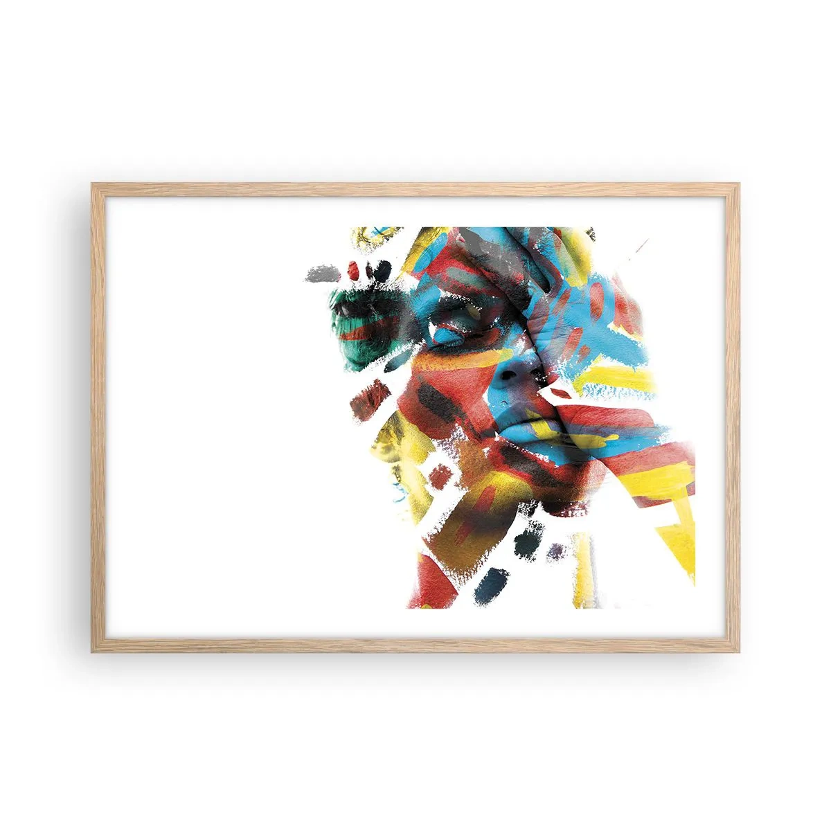 Póster en marco roble claro - Una personalidad colorida - 70x50 cm