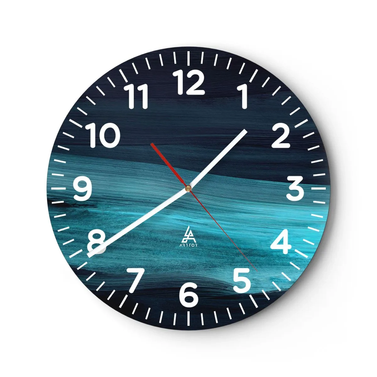 Reloj de pared - Reloj de vidrio - Nadar con la corriente - 30x30 cm