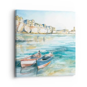 Cuadro sobre lienzo - Impresión de Imagen - Paisaje en azul - 30x30 cm