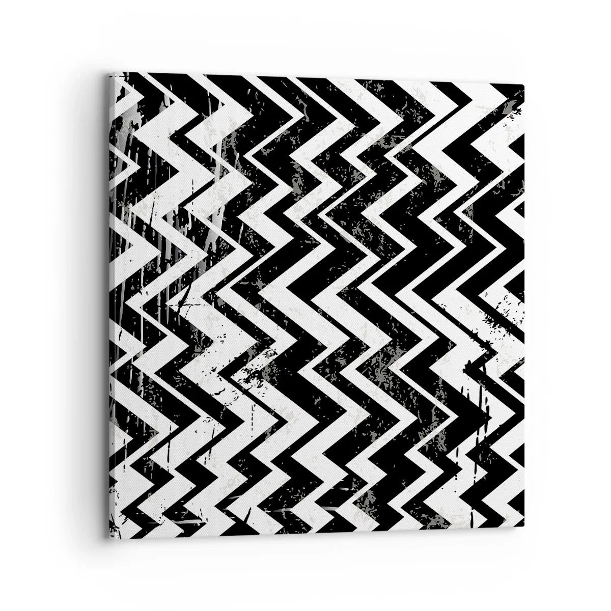 Cuadro sobre lienzo - Impresión de Imagen - Zig-blanco, zag-negro - 70x70 cm