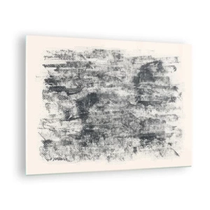 Cuadro sobre vidrio - Impresiones sobre Vidrio - Abstracción en blanco y negro con efecto de desenfoque. - 70x50cm - Composición brumosa - Decoración de pared moderna para salón y dormitorio ARTTOR