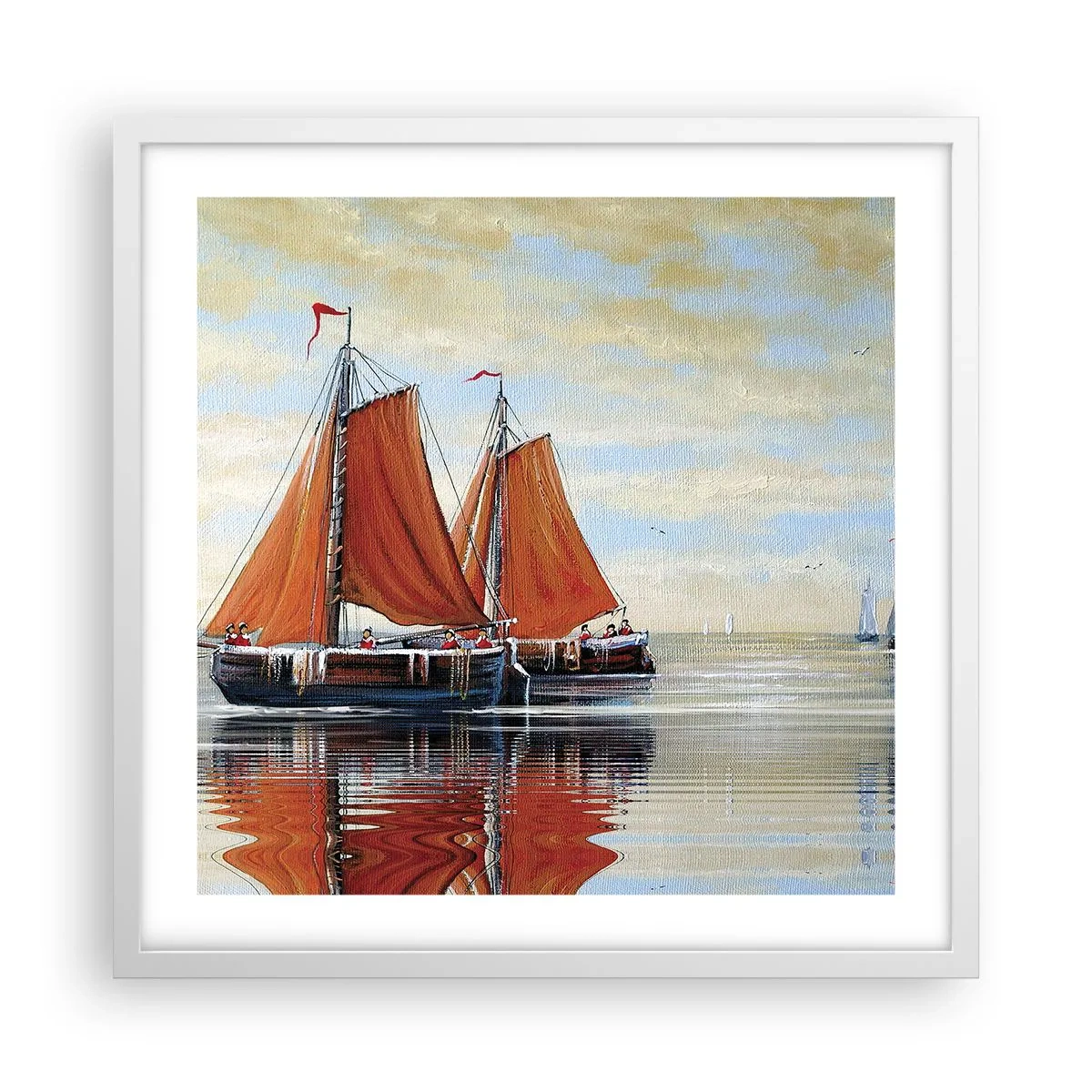 Póster en marco blanco - Navega, marinero.... - 50x50 cm