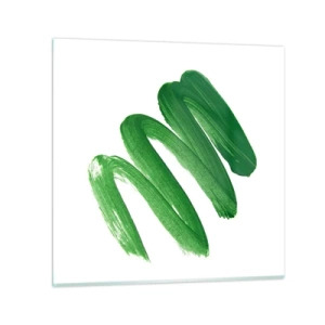 Cuadro sobre vidrio - Impresiones sobre Vidrio - Una broma verde - 30x30 cm