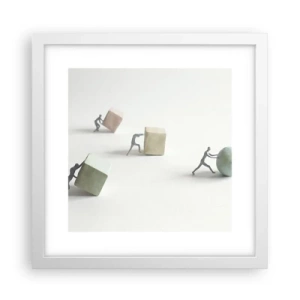 Póster en marco blanco - El avance de la geometría - 30x30 cm